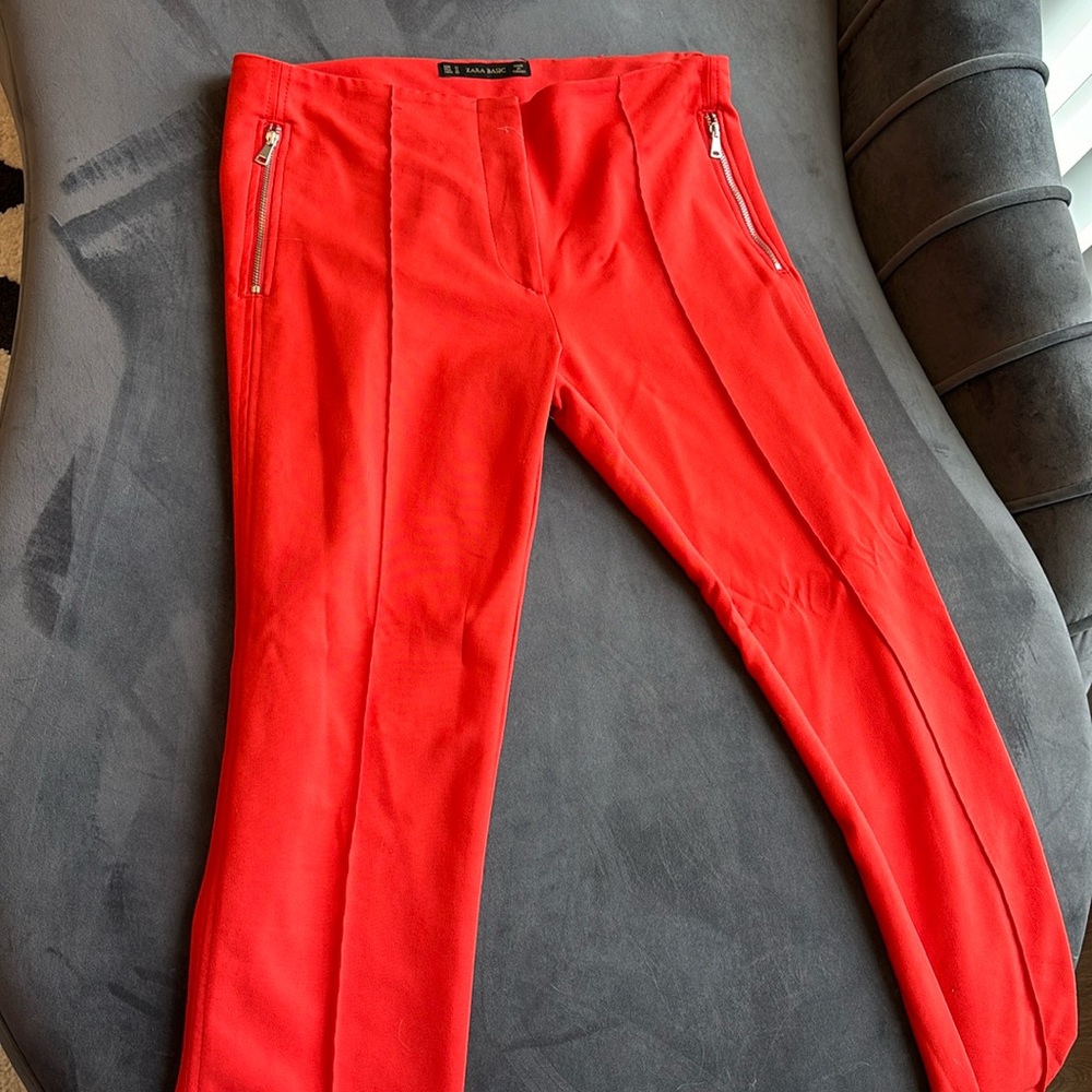 Red Zara Basic Pant (M)